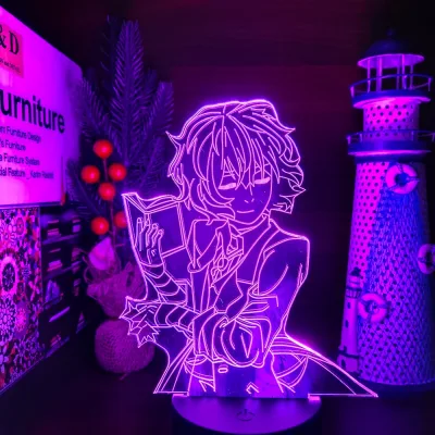 Anime BUNGO STRAY DOGS DAZAI BOOK 3D Led Nightlight Illusion Table Lamp 714 Color Changing USB Light For Xmas Gift