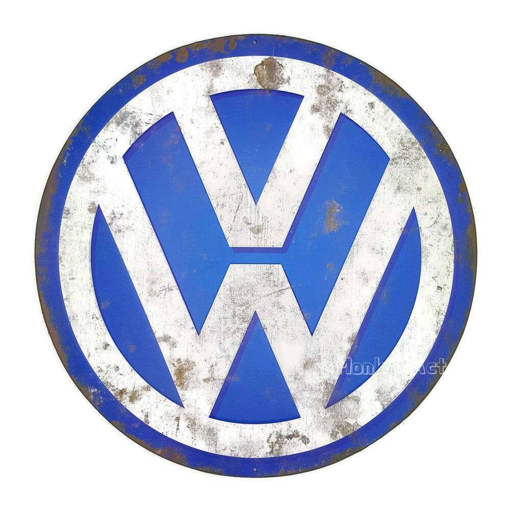 ป้ายสังกะสีวินเทจ Volkswagen, 38 ซม. (ปั๊มนูน)