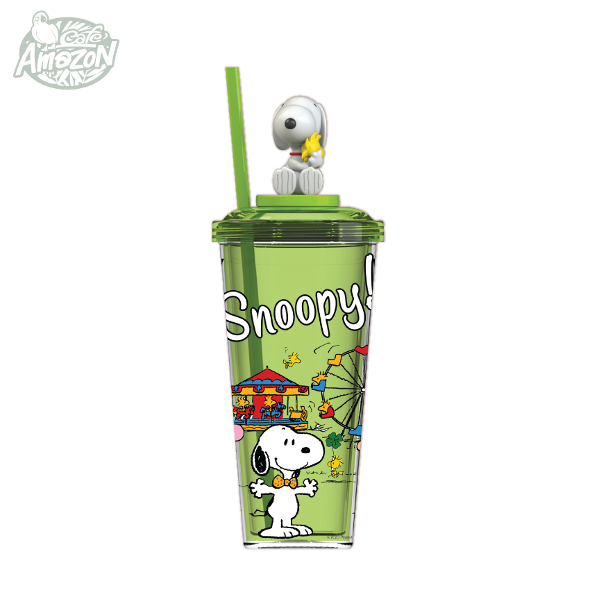 Café Amazon แก้ว Café Amazon x Snoopy ลาย Garden Party (สีเขียว)