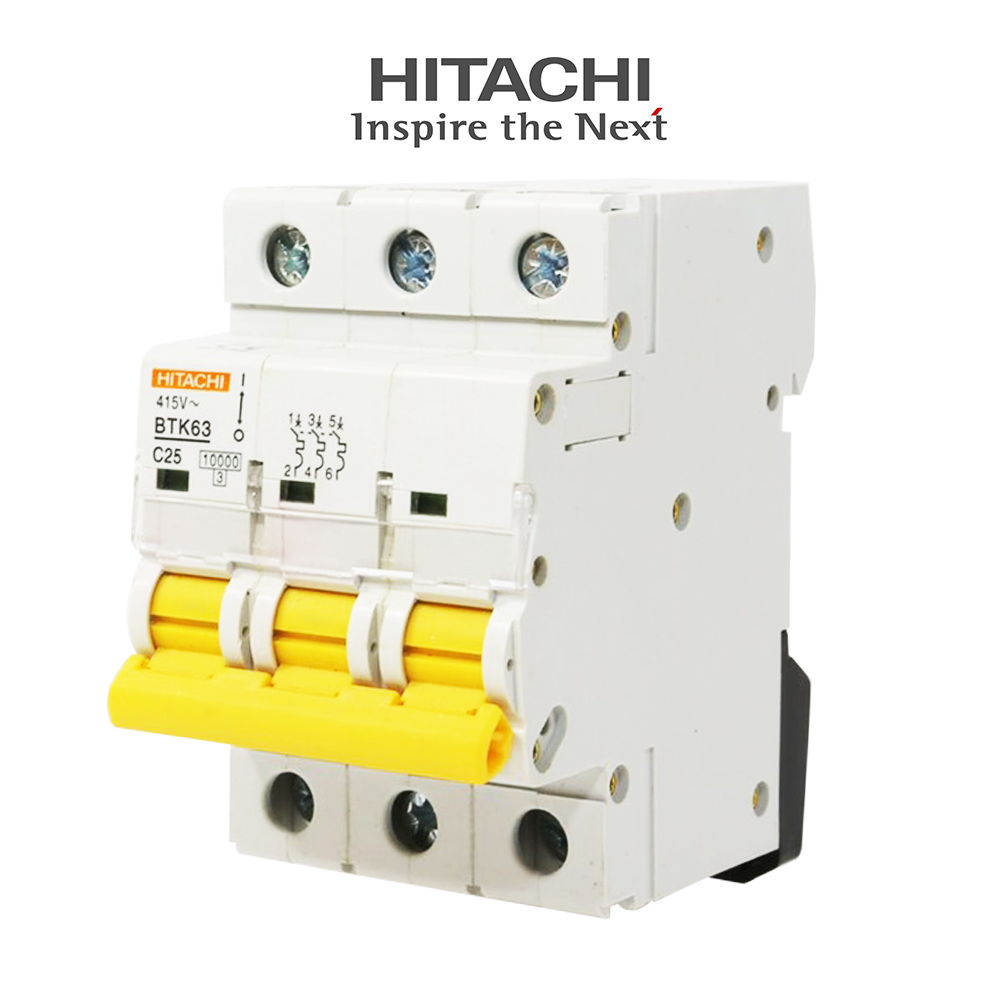เซอร์กิตเบรคเกอร์ ฮิตาชิ Hitachi Circuit breaker MCB 415VAC, 3 Poles, ขนาด 25A Lazada.co.th