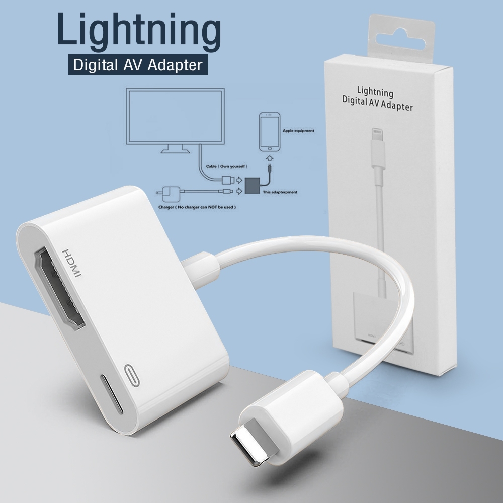 8Pin Lightning to Digital AV Adapter HDMI Cable Convert for iPhone iPad