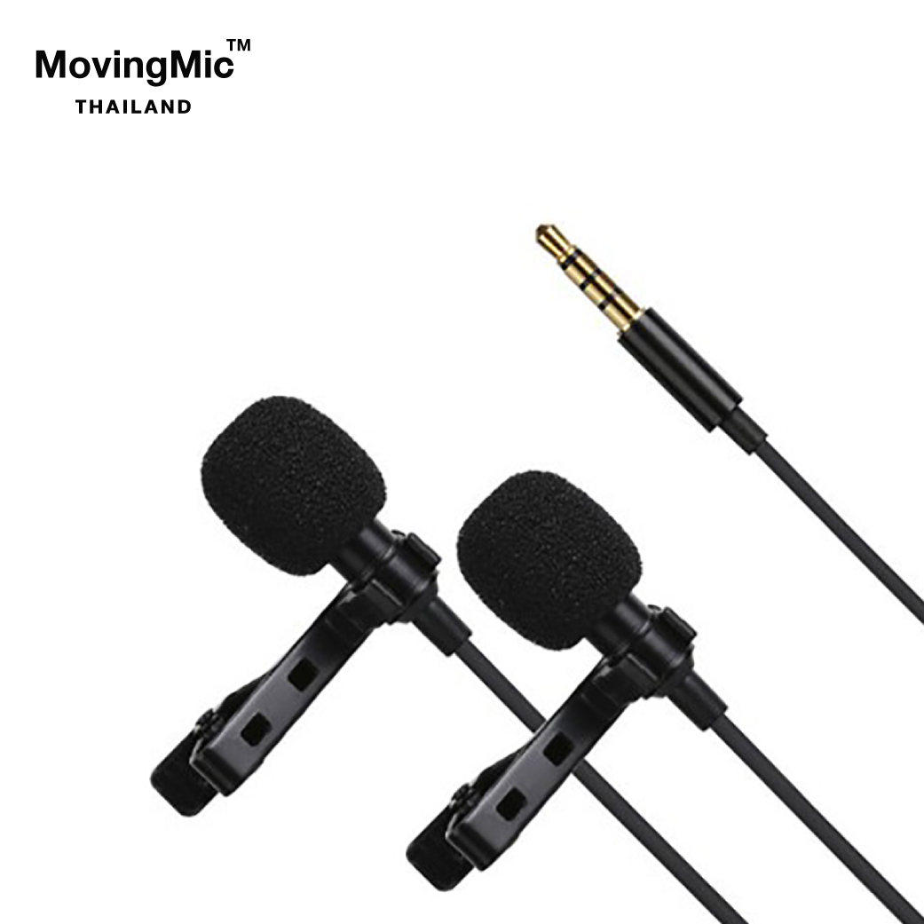 MovingMic RecordLav II RL 2 Dual Collar ClipMic ไมค์ไลฟ์สด ไมโครโฟนหนีบปกเสื้อ แบบไมค์คู่ สำหรับสมาร์ทโฟน สายยาว 4 เมตร