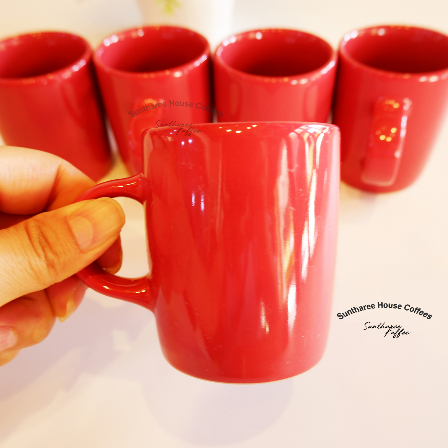พร้อมส่ง‼️ แก้วกาแฟ แก้วช็อตกาแฟ แก้วepresso short แก้วช็อต แก้วน้ำ แก้วใบเล็ก แก้วสีแดง