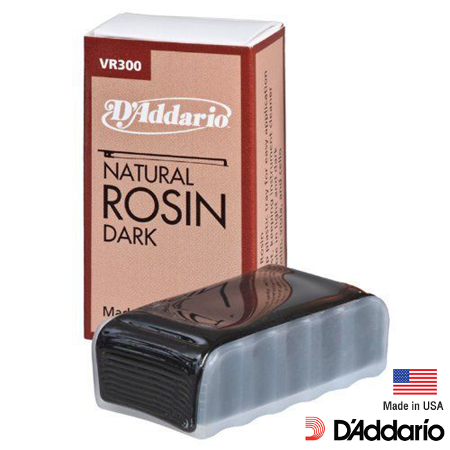 D'Addario® VR300 ยางสนไวโอลิน ระดับมืออาชีพ ทำจากวัสดุธรรมชาติ สีดำอำพัน  (Violin Rosin) ** Made in USA **