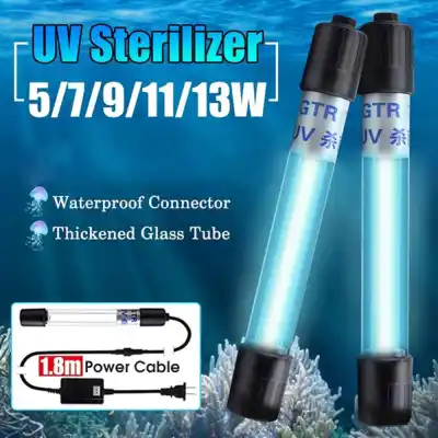 YEAHGIRL Clean Pond Fish Tank 110V/220V Germicidal Light uv sterilizer lamp Aquarium Submersible UV Light Ultraviolet Lamp Sterilizer Light