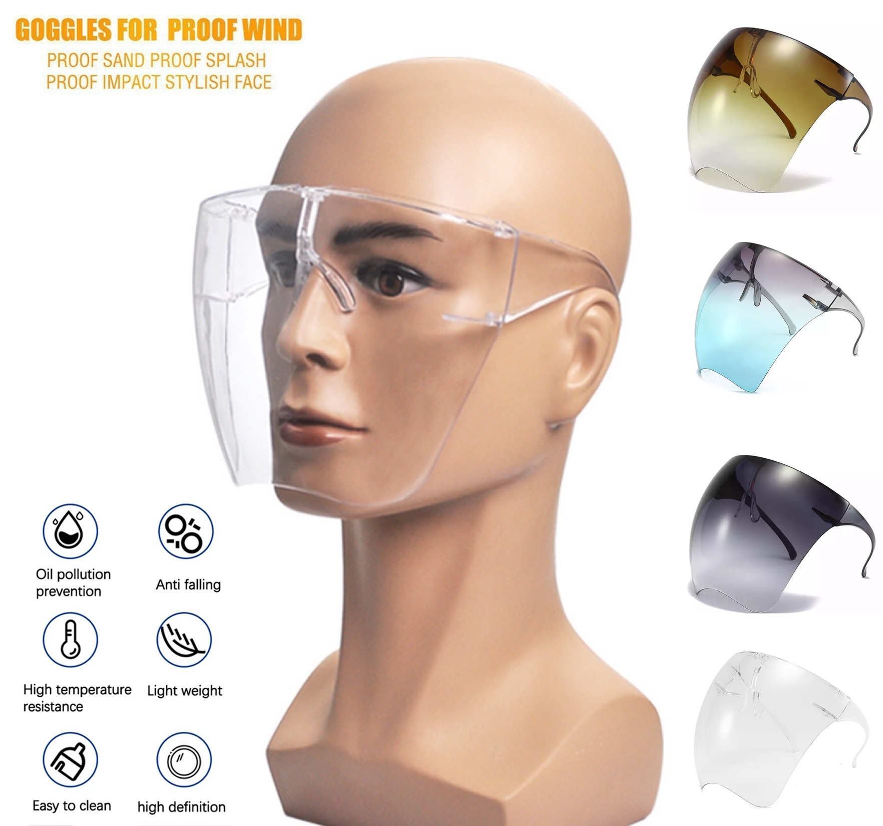 Face Shield แว่นตาปกป้องใบหน้า อคูลิกหนาแข็งแรง สินค้าพร้อมส่งจากไทย