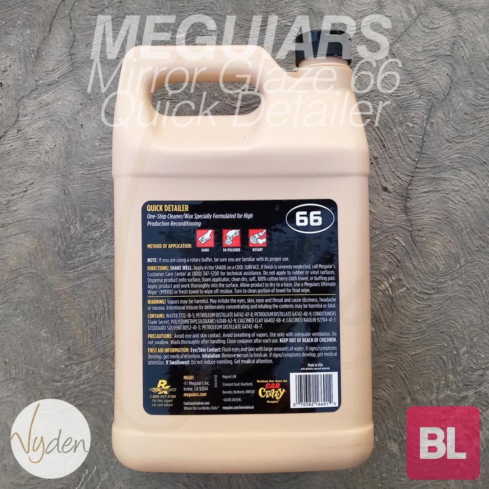 Meguiars M6601 Mirror Glaze Quick Detailer, 1 Gallon