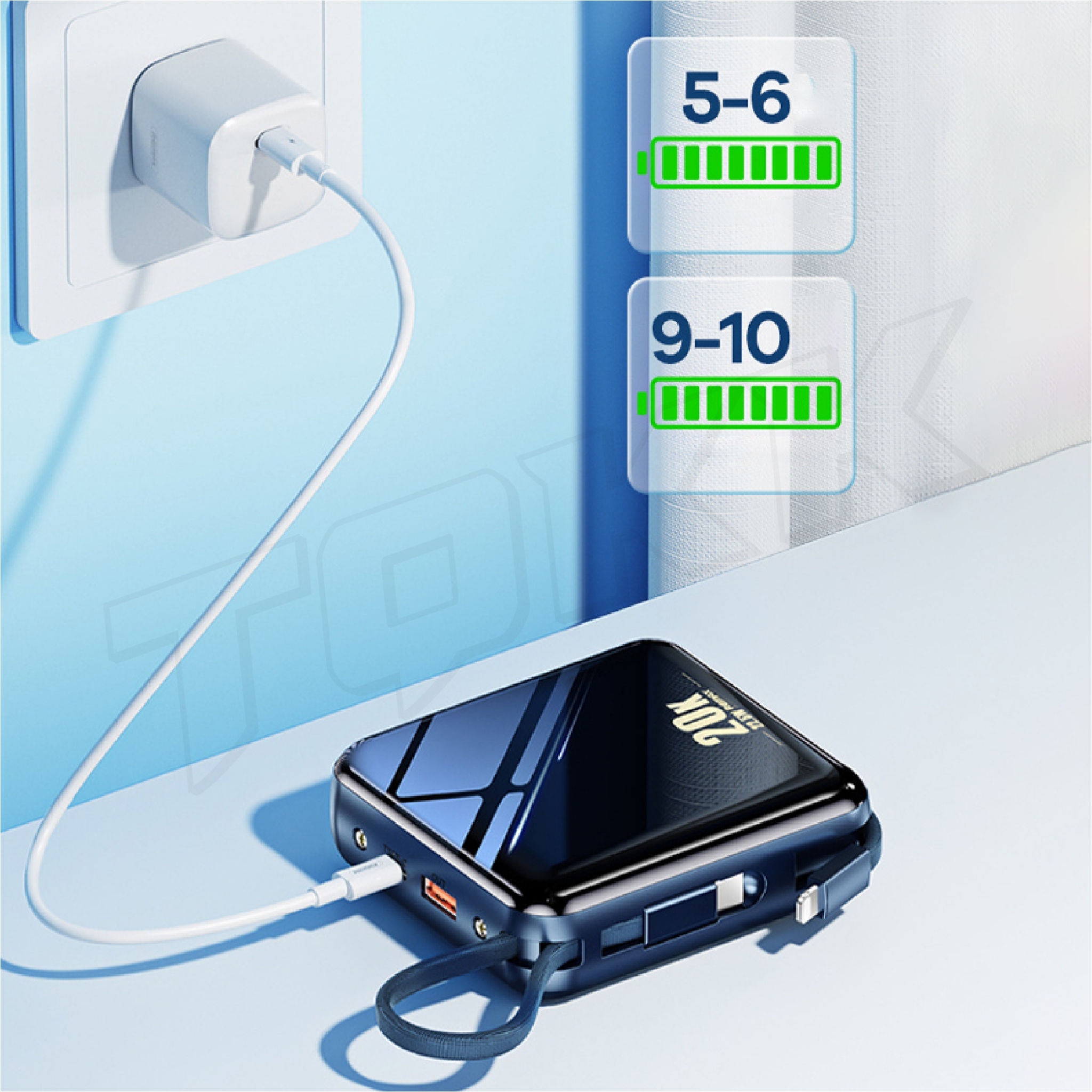 แบตสำรอง REMAX รุ่น RPP-51 ความจุแบตเตอรี่ 20000 mAh ชาร์จเร็ว จอแสดง ...