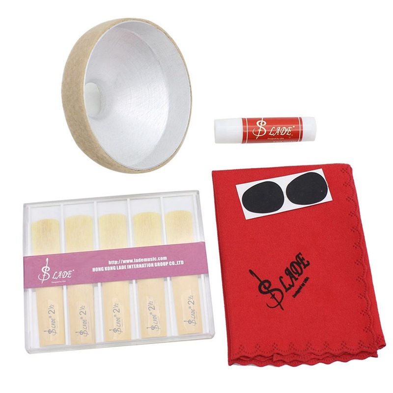 SLADE 5-in-1 Tenor Saxophone Sax Accessories Kit Aluminum Alloy Mute Bamboo Reed Cleaning Cloth Mouthpiece Patch Malaysia