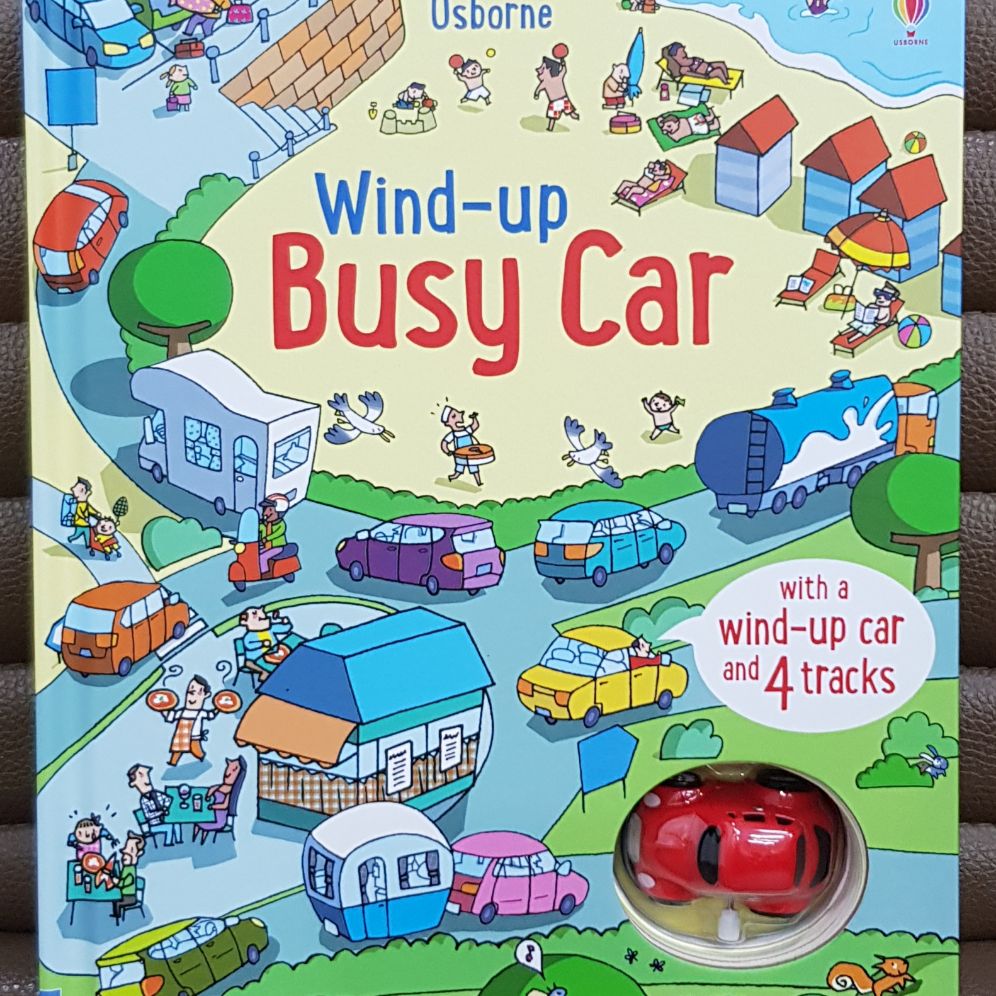 Wind up car board book เหมาะสำหรับ 3+ กระดาษแข็งหนาทุกหน้า