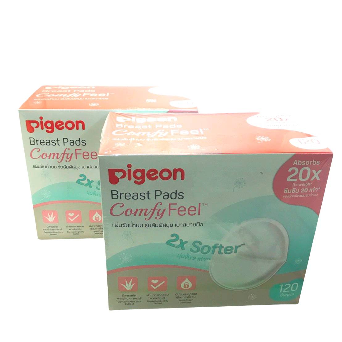 แผ่นซับน้ำนมพีเจ้น รุ่นใหม่ รูปทรง 3 มิติ Pigeon Breast Pads Comfy Feel 120 ชิ้น (2 กล่อง)