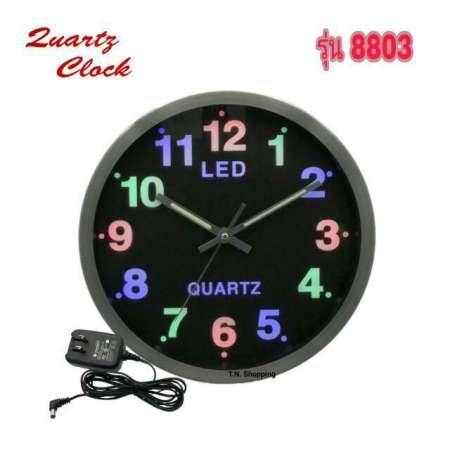 LED นาฬิกาแขวนอลูมิเนียม ไฟLED เครื่องเดินเรียบไร้เสียงรบกวน ขนาด 12 นิ้ว รุ่น ZUARTZ LED CLOCK  803