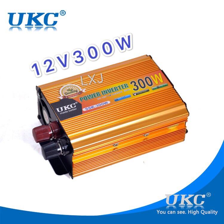 UKC Power Inverter 300W with Charger 12V DC to 220V AC Output 12V300W