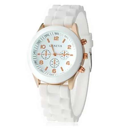 GENEVA นาฬิกาข้อมือ สายซิลิโคนนุ่ม หน้าปัดดีไซน์หรู สไตล์แบรนด์ดัง รุ่น ZD-0039