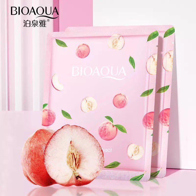 *พิเศษ ซื้อ 10 แถม 1ซอง* มาส์กพีชชมพู มาส์กหน้าขาวเนียนใส ผิวเนียนนุ่ม ผิวใสด้วยสารสกัดจากพีช BIOAQUA PEACH MASK