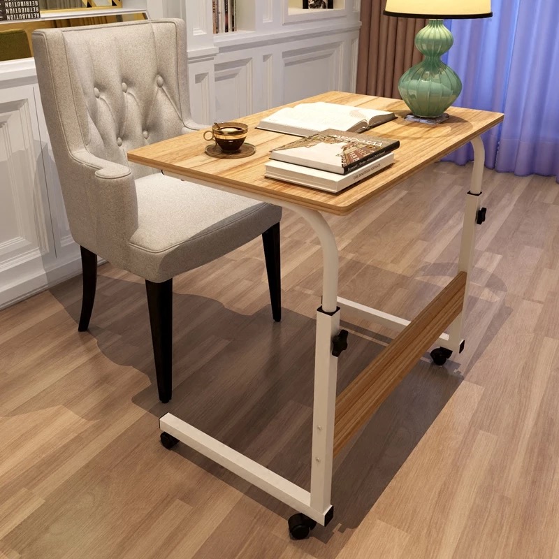 โต๊ะวางโน้ตบุ๊ก โต๊ะคอม Lifting tableโต๊ะคอมข้างเตียง โต๊ะวางของอเนกประสงค์ โต๊ะทำงาน ปรับระดับได้ 80*40cm 60*40cm