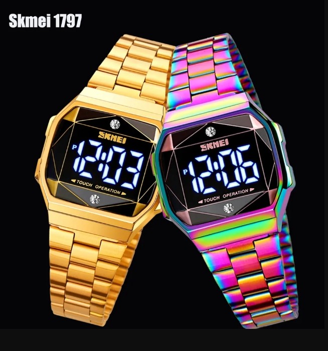 นาฬิกาข้อมือ SKMEI เอสเคมี่ แบรนด์แท้ สายเลส แบบปรับเลื่อน จอ