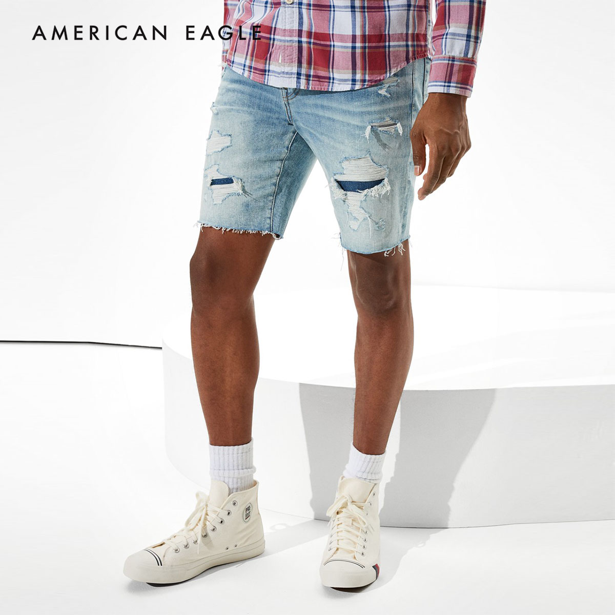American Eagle AirFlex+ Denim Short กางเกง ยีนส์ ผู้ชาย ขาสั้น(013-7179-936)
