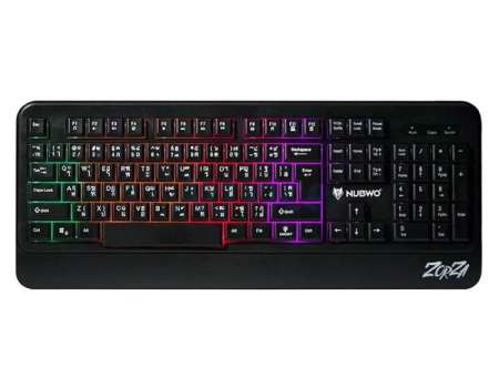 Nubwo Gaming Keyboard Zorza รุ่น NK-12 คีย์บอร์ด เล่นเกมส์ ปรับโหมดไฟได้ 9 แบบ สีดำ Black