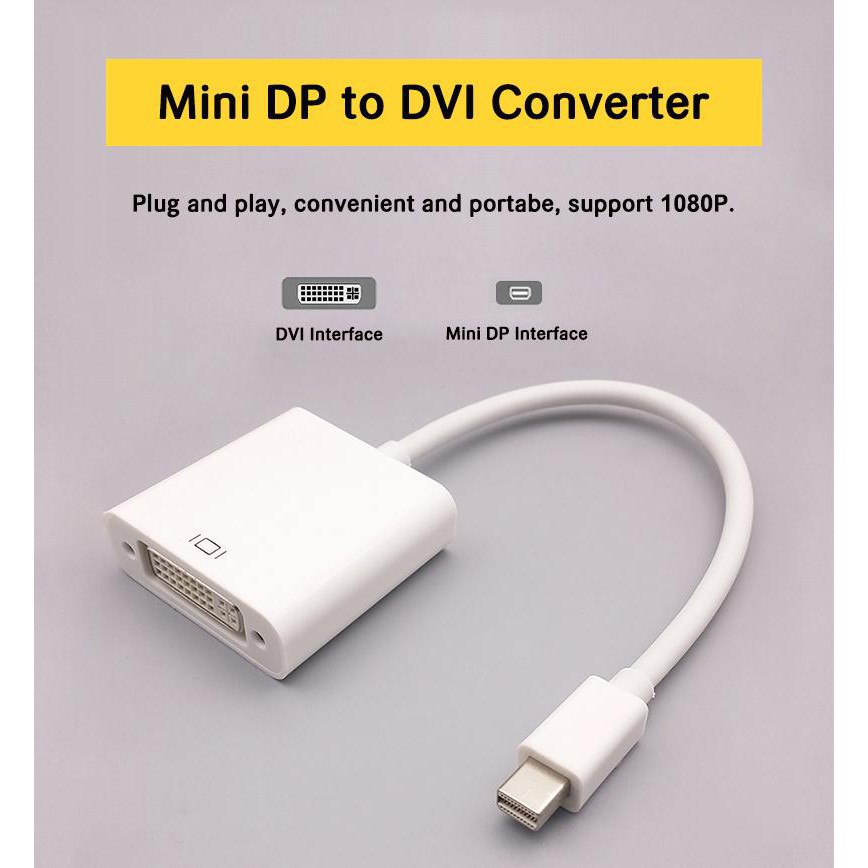 ลดราคา Mini DisplayPort to DVI Adapter DVI Cable 1pcs (Intl) #ค้นหาเพิ่มเติม เชือกผูกรองเท้าซิลิโคน สายอากาศทีวี Cable Power หัวแปลงHDMI