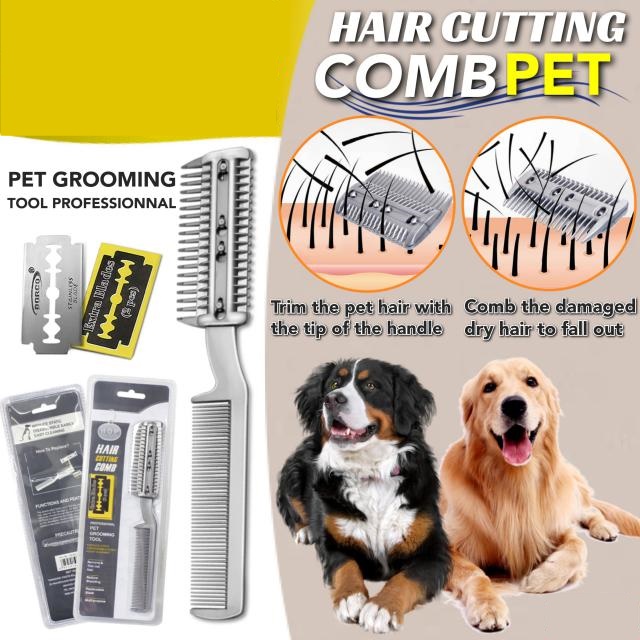 Hair cutting comb pet แปรงหวีซอยขนสัตว์