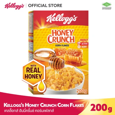 KELLOGG'S HONEY CRUNCH CORN FLAKES 200 G เคลล็อกส์ ฮันนี่ครั้นช์ คอร์นเฟลกส์ ขนาด 200 กรัม ซีเรียลธัญพืช อาหารเช้า อาหารว่าง