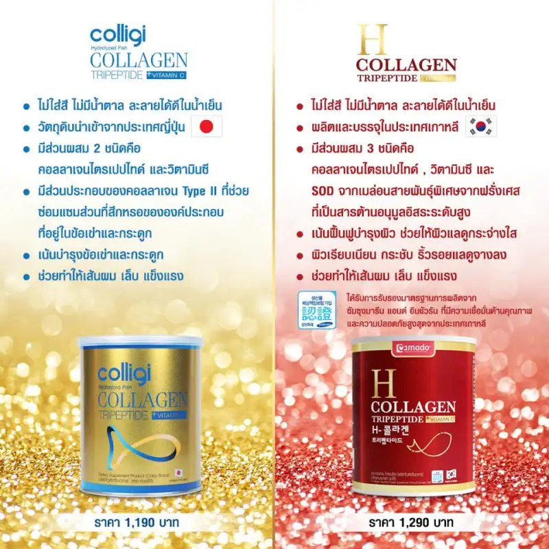 ภาพสินค้ากระป๋องแดง Amado H collagen อมาโด้ เอช นำเข้าจากเกาหลี 100%จำนวน 1 กระป๋อง จากร้าน Healthy Shop บน Lazada ภาพที่ 3