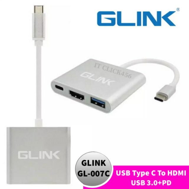 USB Type C To HDMI ,USB 3.0+PD (GLINK GL-007C)