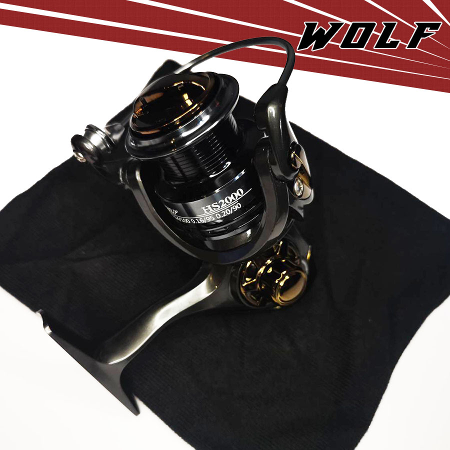 รอกสปิน รอก รอกตกปลา WOLF หมาป่า HS2000 5000 สปูนลึก งานหนักสบาย spinning reel