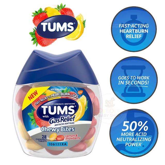 ส่งฟรี [ตรงปก]️จัดส่งทางเครื่องบิน️ TUMS Antacid Chewy Bites + Gas