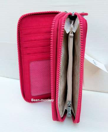 KIPLING ของแท้เบลเยี่ยม กระเป๋าเงิน Kipling Uzario Cherry Pink