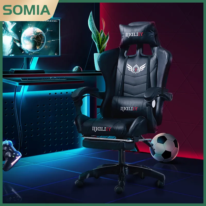 เก้าอี้เล่นเกม เก้าอี้เกมมิ่ง Gaming Chair ปรับความสูงได้ รุ่น เก้าอี้ เก้าอี้สำนักงาน เก้าอี้ทำงาน มีล้อเลื่อน ปรับหมุนได้ HM50  Somia Furniture