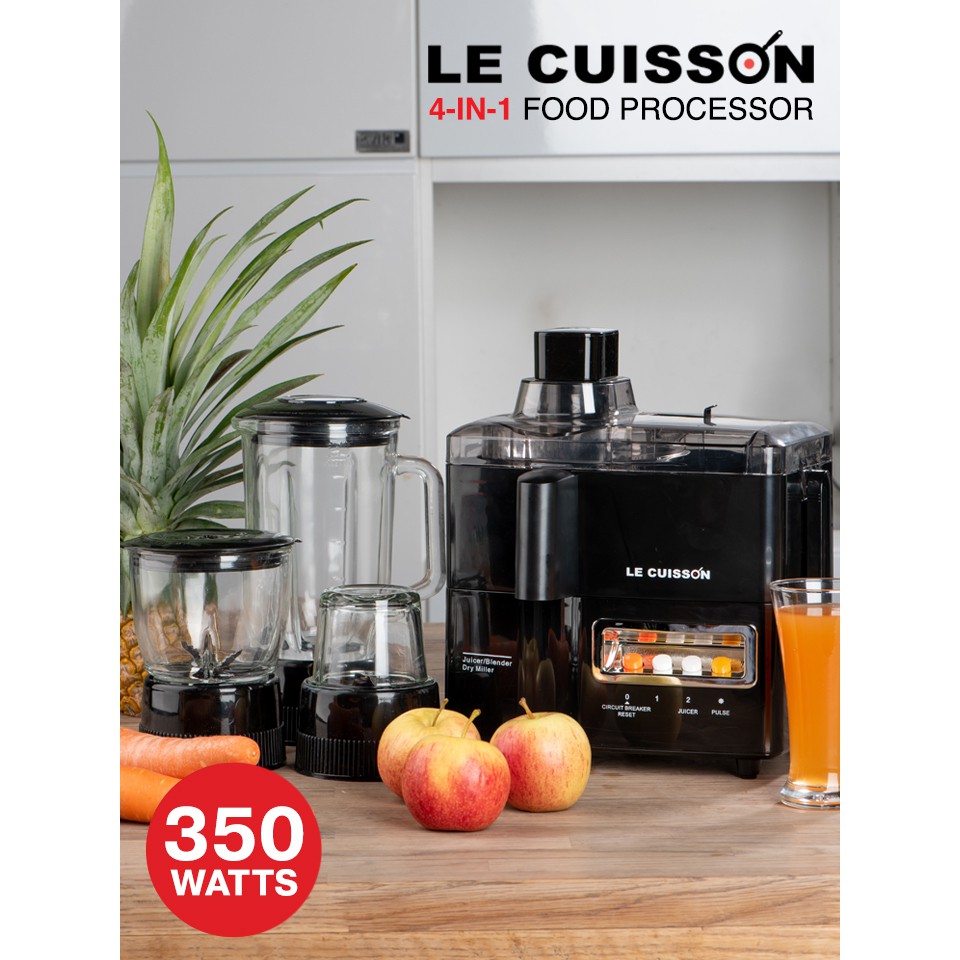 LE CUISSON เครื่องคั้นน้ำผลไม้ เครื่องสกัดน้ำผลไม้พร้อมแยกกาก เครื่องบดอาหาร เครื่องปั่นอเนกประสงค์ 4in1 Food Processor