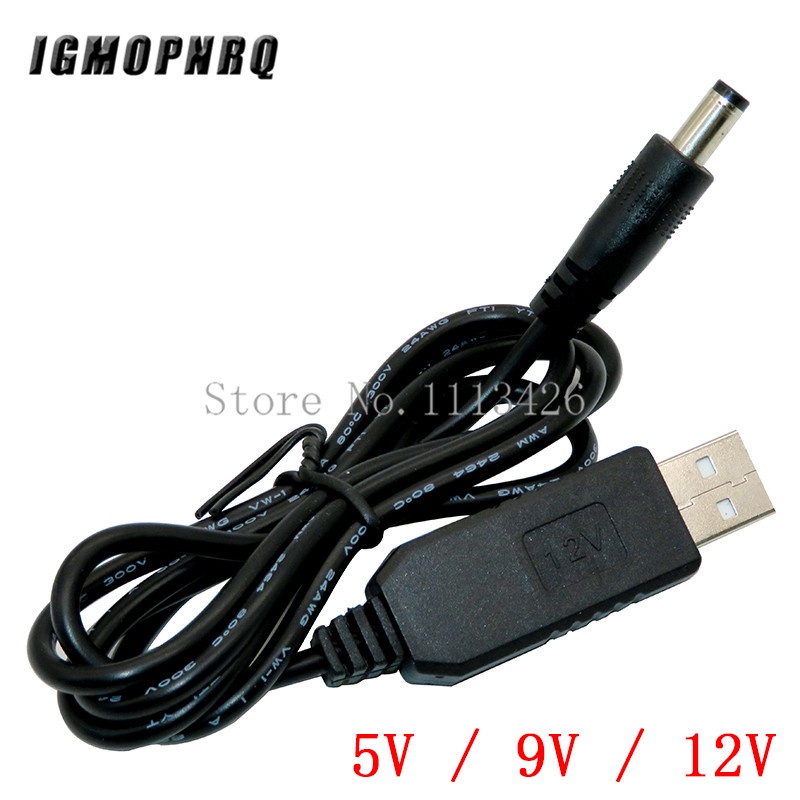 Usb power boost line dc 5v to dc 9v / 12v step up module usb converter adapter cable 2.1x5.5mm plug