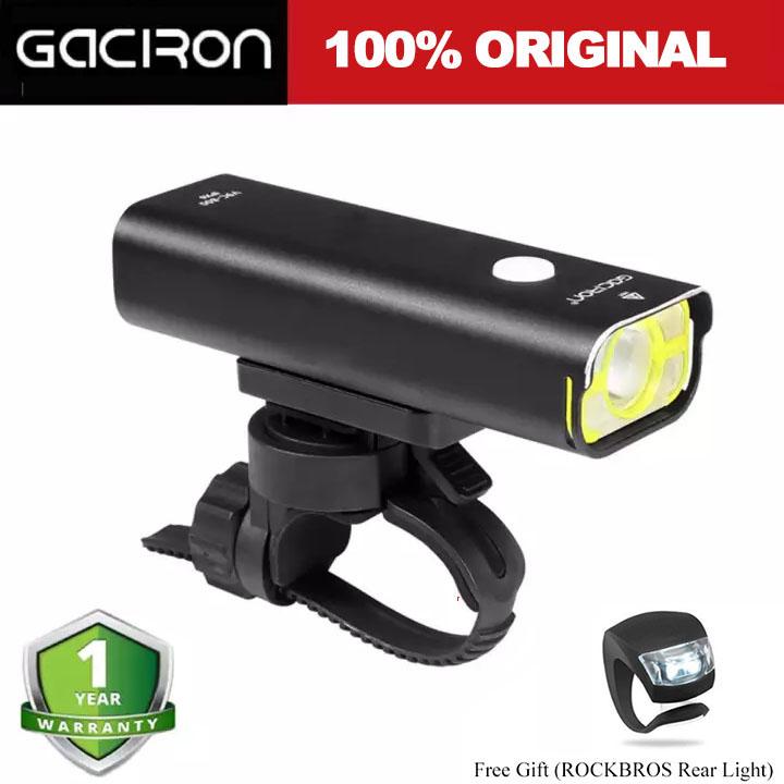 Gaciron 800 Lumen LED ด้านหน้าไฟจักรยาน Handlebar อุปกรณ์รถจักรยาน USB ชาร์จ 18 ชั่วโมง