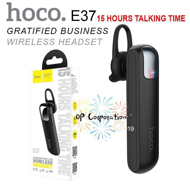 หูฟังบลูทูธไร้สาย Hoco Wireless Headset E37 Gratified Business Earphone With Mic เสียงดี ของแท้แน่นอน100%!!