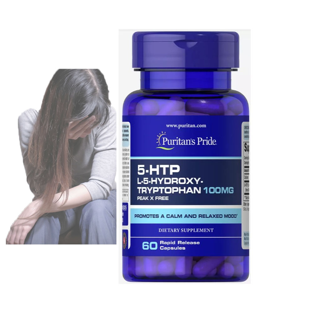 Puritan's Pride 5 HTP L-5-Hydroxytryptophan (Griffonia Extract) 100 mg 60 capsules ลดภาวะซึมเศร้า