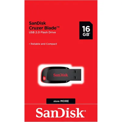 SanDisk CRUZER BLADE USB แฟลชไดร์ฟ 16GB Black USB2.0 (SDCZ50-016G-B35)