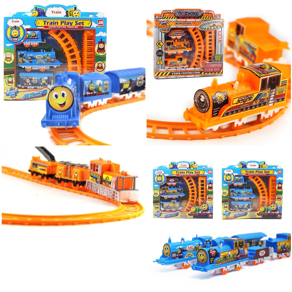 ชุดของเล่นรถไฟขับเคลื่อนด้วยแบตเตอรี่สำหรับเด็ก 54 ซม. ติดตาม (8 ชิ้นของแทร็ค)   Battery Powered Train Set Toy for Kids, 54cm Track (8pcs of tracks), 3 Train Cars