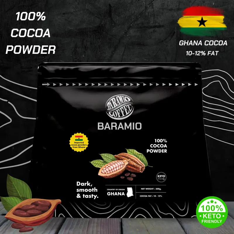 ภาพหน้าปกสินค้าBaramio Cocoa ผงโกโก้กาน่าชนิดสีเข้ม 100% จากร้าน BARAMIO COFFEE บน Lazada