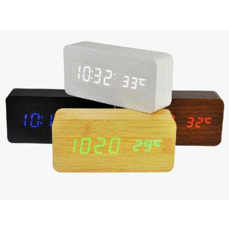 นาฬิกาปลุก Led พร้อมฟังก์ชั่นวัดอุณหภูมิ แบบไม้ USB/AAA นาฬิกาปลุก นาฬิกาตังโต๊ะ นาฬิกาหัวเตียง นาฬิกาดิจิตอล นาฬิกาปลุกดิจิตอล นาฬิกาปลุกแสดงอุณหภูมิ นาฬิกาสวยๆ นาฬิกาตั้งโต้ะ นาฬิกาled นาฬิกาตั้งเวลา Wood Clock