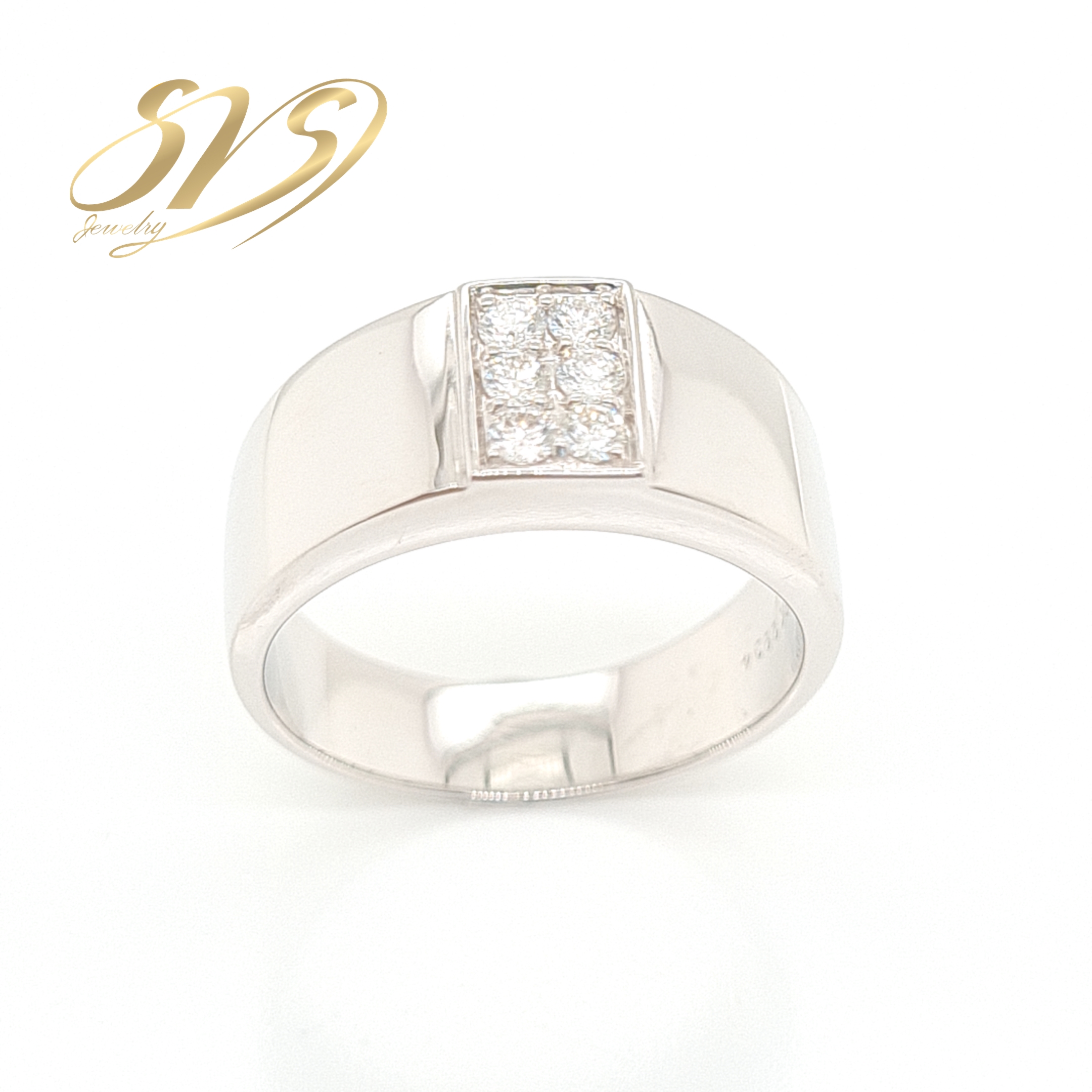 SVS Jewelry เครื่องประดับแท้ จิวเวอรี่แหวน จิวเวอรี่เพชร จิวเวอรี่ทอง คำขาว แหวนเพชร แหวนทอง แหวนผู้ชาย 18K White Gold Natural Diamond Ring Men Ring