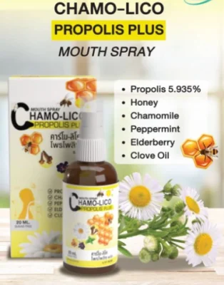 Chamo-Lico mouth Spray สเปร์ยพ่นคอ 1 ขวด คาร์โม ลิโค เม้าส์สเปรย์ 20 ml
