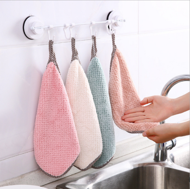 Kitchen Towels 25*25cm ผ้าเช็ดมือ ผ้าเช็ดจาน ผ้าเช็ดโต๊ะ ผ้าทำความสะอาด ผ้าเช็ดมือแบบแขวน มี
