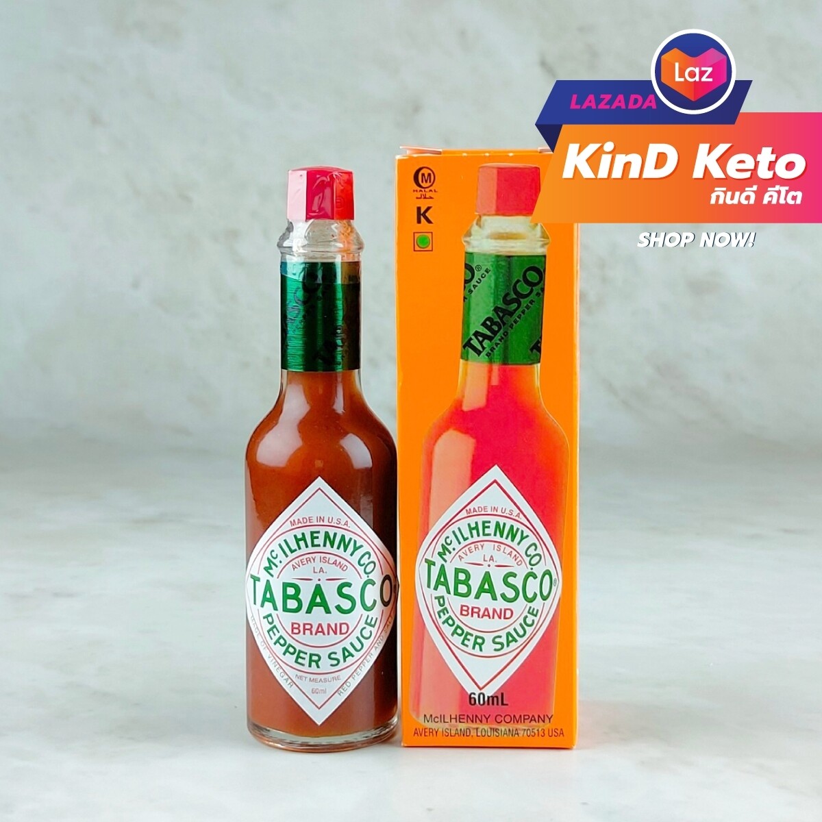 [Keto] ซอสพริกทาบาสโก้ TABASCO Sauce ขนาด 60 มิลลิลิตร KinD Keto