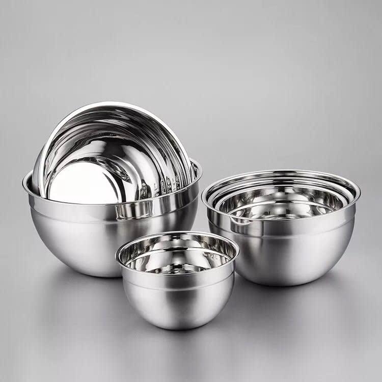 ถ้วยชามสแตนเลส (มี4ขนาดให้เลือก : 0.75ลิตร / 2ลิตร / 3ลิตร / 5ลิตร) Stainless Bowl เนื้อสแตนเลสอย่างดี ไม่เป็นสนิม ทนต่อความร้อนและการกัดกร่อน อายุการใช้งานยาวนาน #เครื่องชุดถ้วยชามแสตนเลส #อุปกรณ์เครื่องครัวสแตนเลส #กะละมังสแตนเลส #อุปกรณ์เบเกอรี่