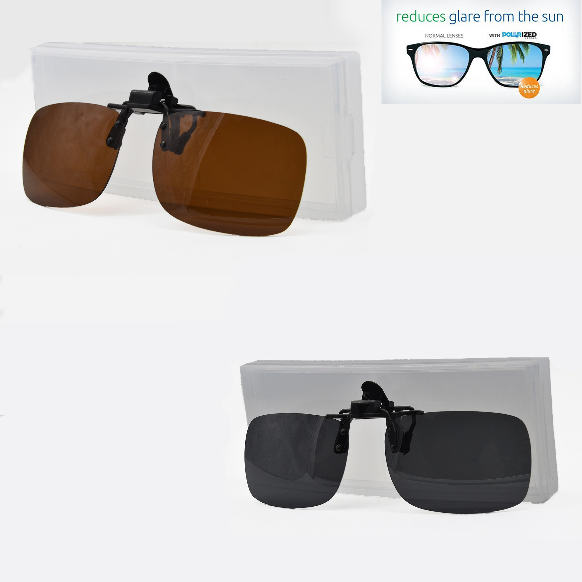 Polarized Polaroid แว่นตากันแดดเลนส์แว่นกันแดดแฟชั่นเลนส์คลิปออน Anti - UV 400 Unisex ผู้หญิง & ผู้ชาย