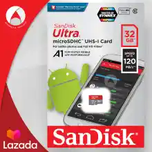ภาพขนาดย่อของภาพหน้าปกสินค้าSandisk Ultra microSD Card SDHC ความเร็วอ่าน 120MB/s ความจุ 32GB Class 10 A1 (SDSQUA4-032G-GN6MN) ไม่มีอะแดปเตอร์ เมมโมรี่การ์ด แซนดิส Memory ประกัน Synnex 10 ปี แดงเทา จากร้าน Actioncam Thailand บน Lazada ภาพที่ 1