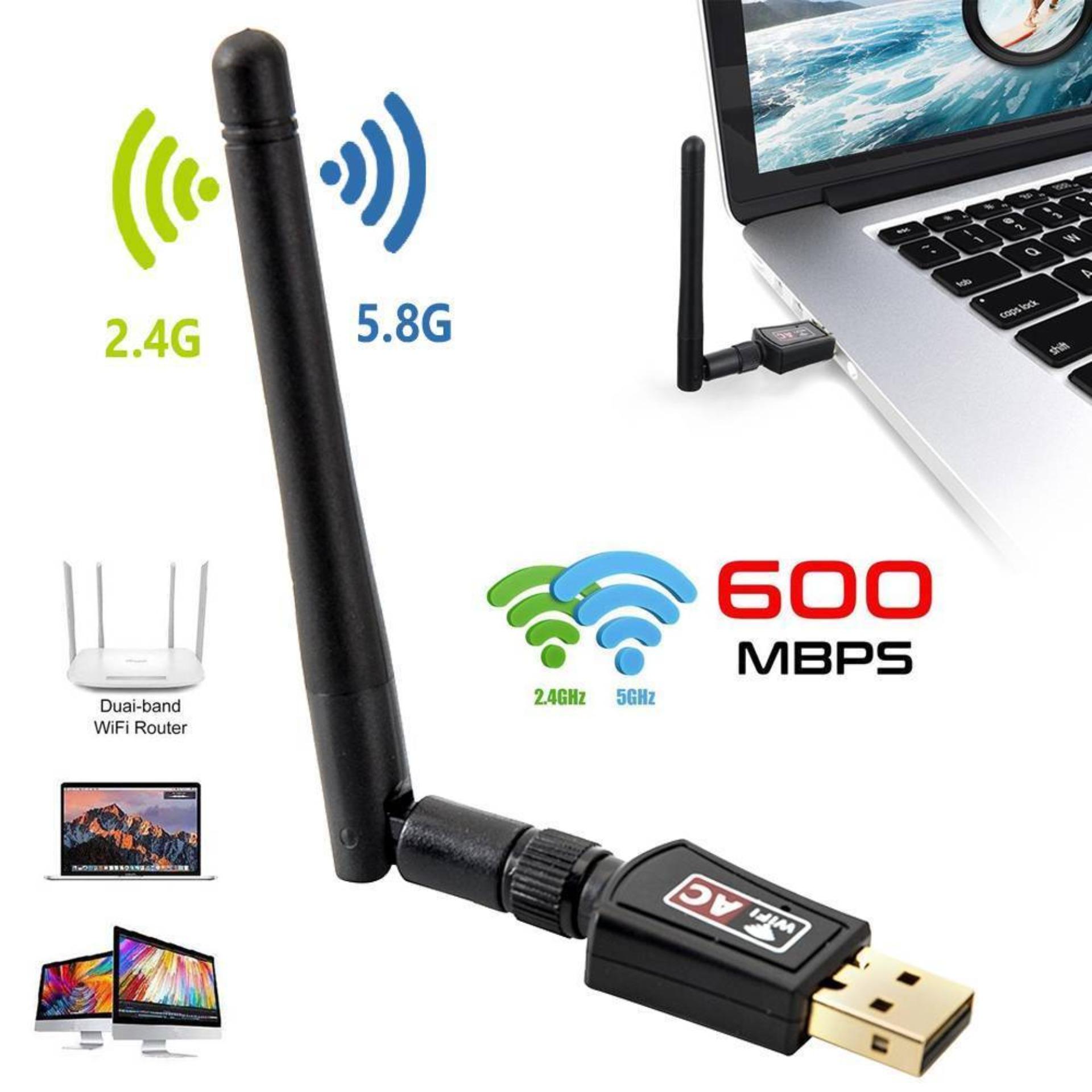 ตัวรับไวไฟแบบมีเสา USB WIFI Wireless Adapter Network 2dB 150Mbps with Antenna  (สีดำ)