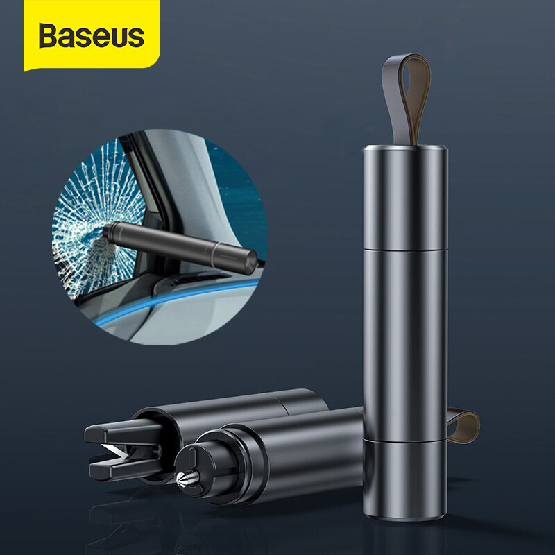 Baseus ค้อนทุบกระจกรถยนต์ ที่ทุบกระจกรถยนต์ฉุกเฉิน พร้อมที่ตัดสายรัดเข็มขัด อุปกรณ์เสริมรถยนต์ [Baseus Official Store]